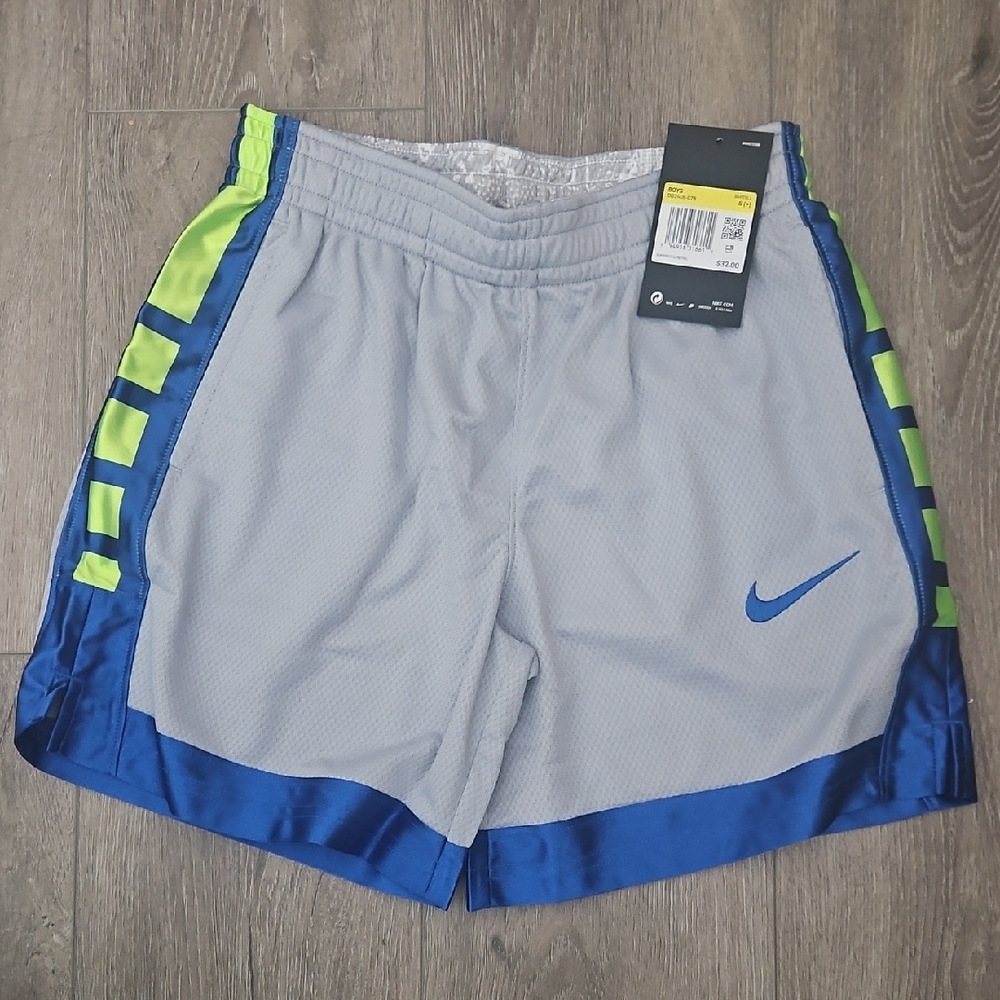 Nike Dri Fit Eliye Gray and Blue Athletic Shorts Kids Size Small